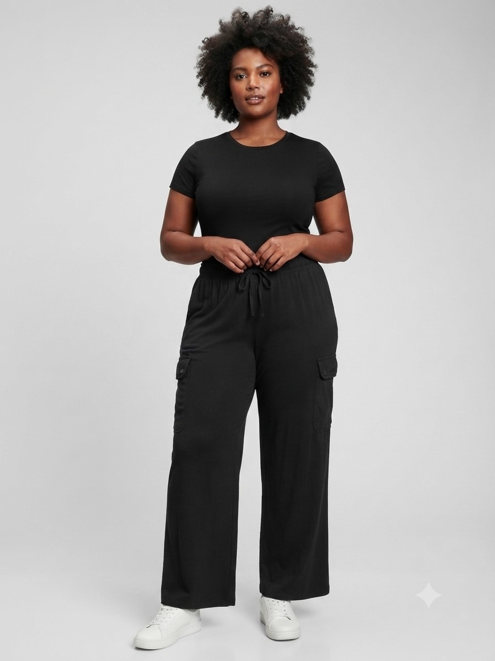 torrid Black Wide-Leg Cargo Jumpsuit Pants Size 2